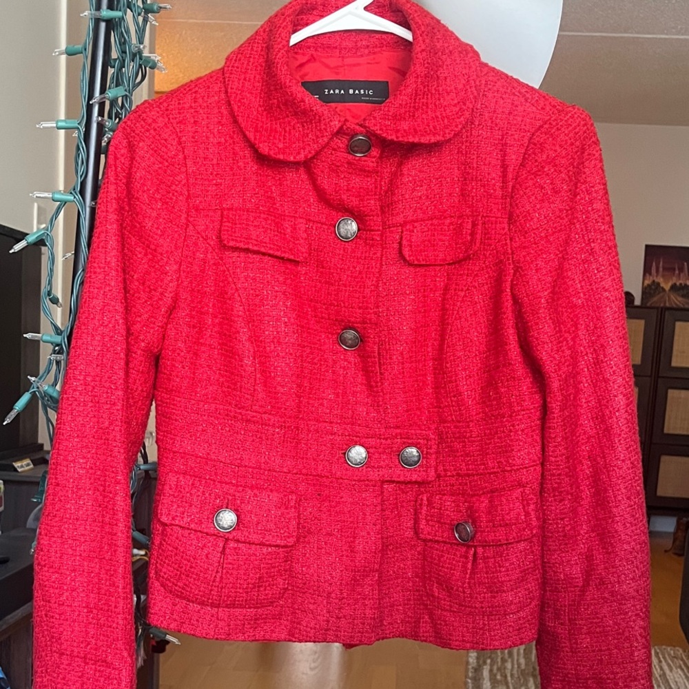 Zara Vibrant Red Women's Blazer